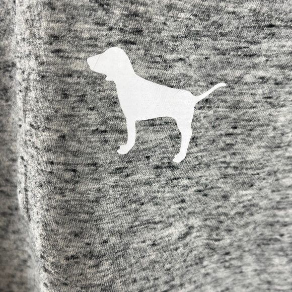 PINK Victoria’s Secret Iconic Dog Logo SS T-Shirt Size S Heathered Gray Black - Picture 3 of 16
